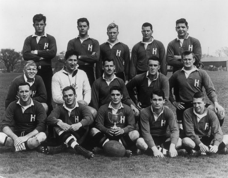 Edward M Kennedy with Harvard Rugby Team 1955