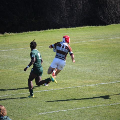 Score for Brown try in the middle