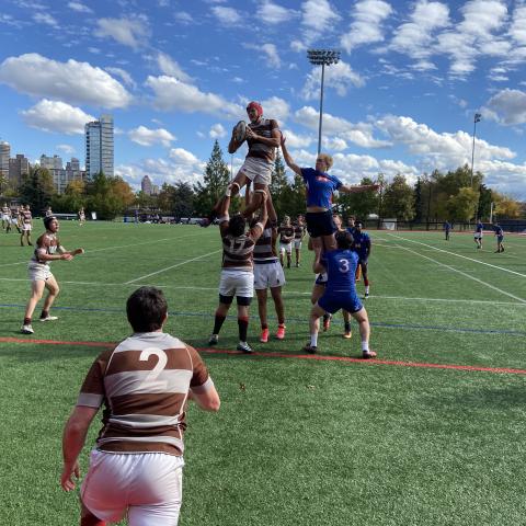 Brown men takes the lineout