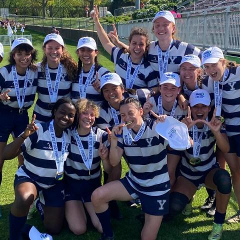 Team with championship trophy