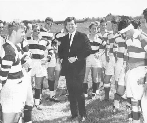 Former Harvard rugger Senator Ted Kennedy