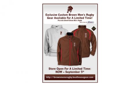 Exclusive custom Brown Rugby gear for a limited time only