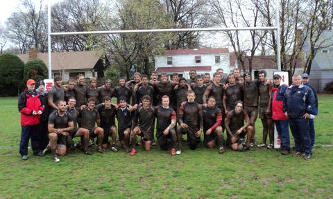 Both Princeton and Yale lineup for a 'team' photo after the 2011 Koranda Cup