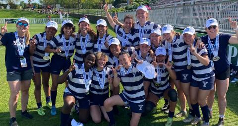 Team with championship trophy